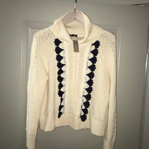 NWT NEW J. Crew EMBELL CABLE SWEATER H2555  Small
